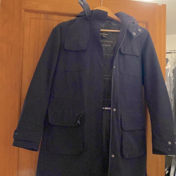 Barbour Navy Winter Coat. EUC size 6 - Picture 1 of 5